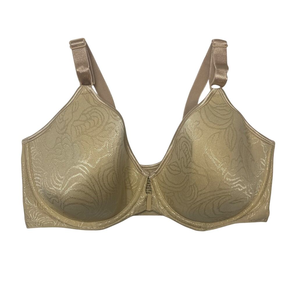 Bali Bra Women's Size 38 D Beige Front Closure Underwire Comfort